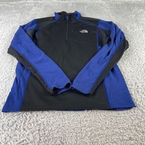 The North Face Flight Series Black Blue Quarter Zip Pullover Fleece Men M